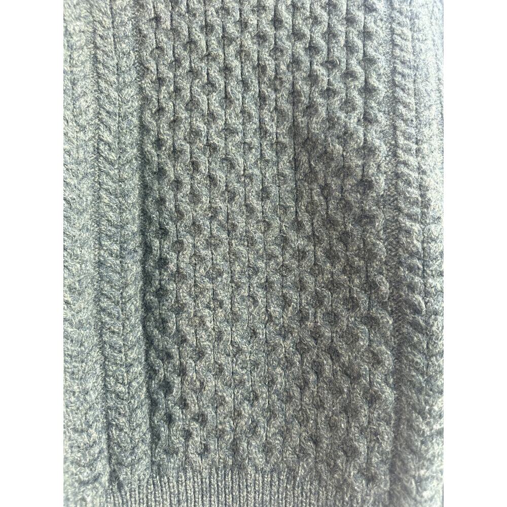 Aran Sweater Market 100% Merino Wool Turtleneck Honeycomb Knit Green Women’s L - Picture 8 of 9